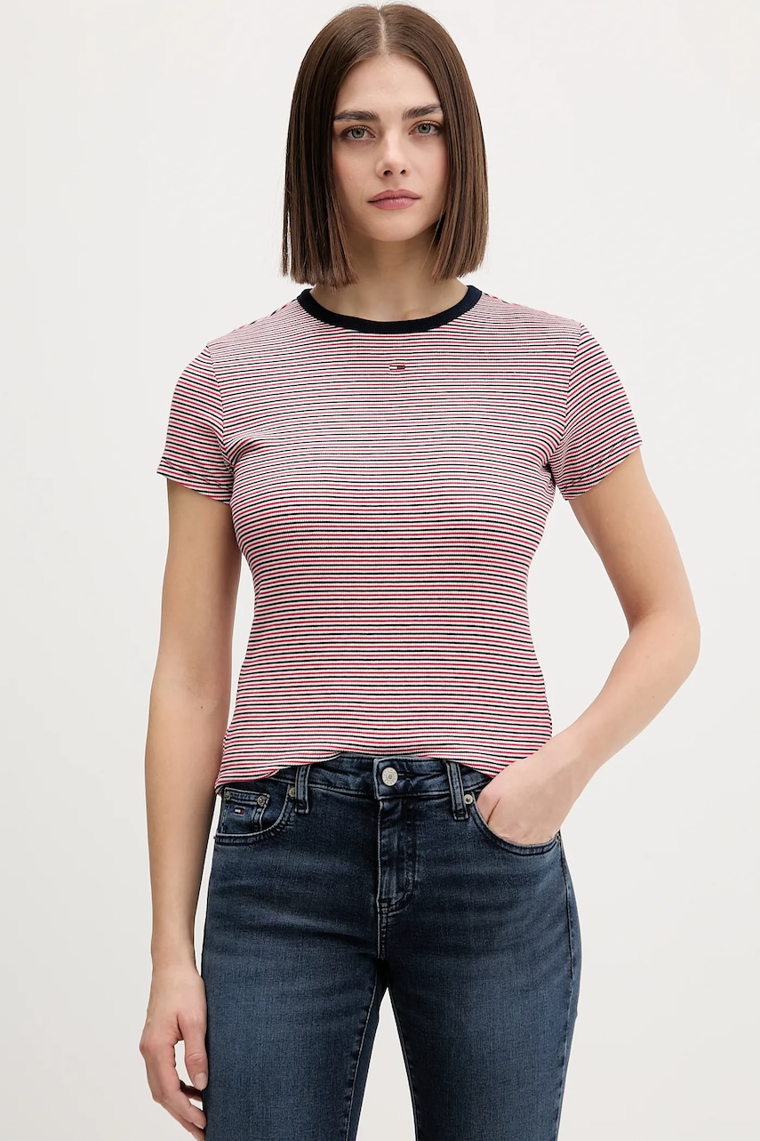 Tommy Jeans tricou culoarea bej, DW0DW17383