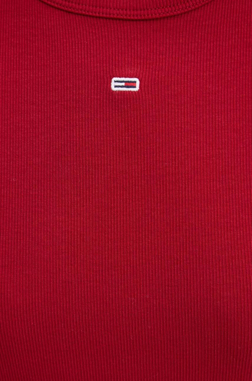 Футболка Tommy Jeans жіноча колір бордовий DW0DW17383 