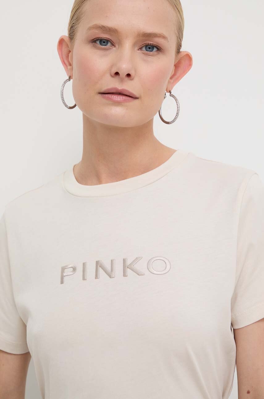 

Памучна тениска Pinko в бежово 101752.A1NW, Бежов