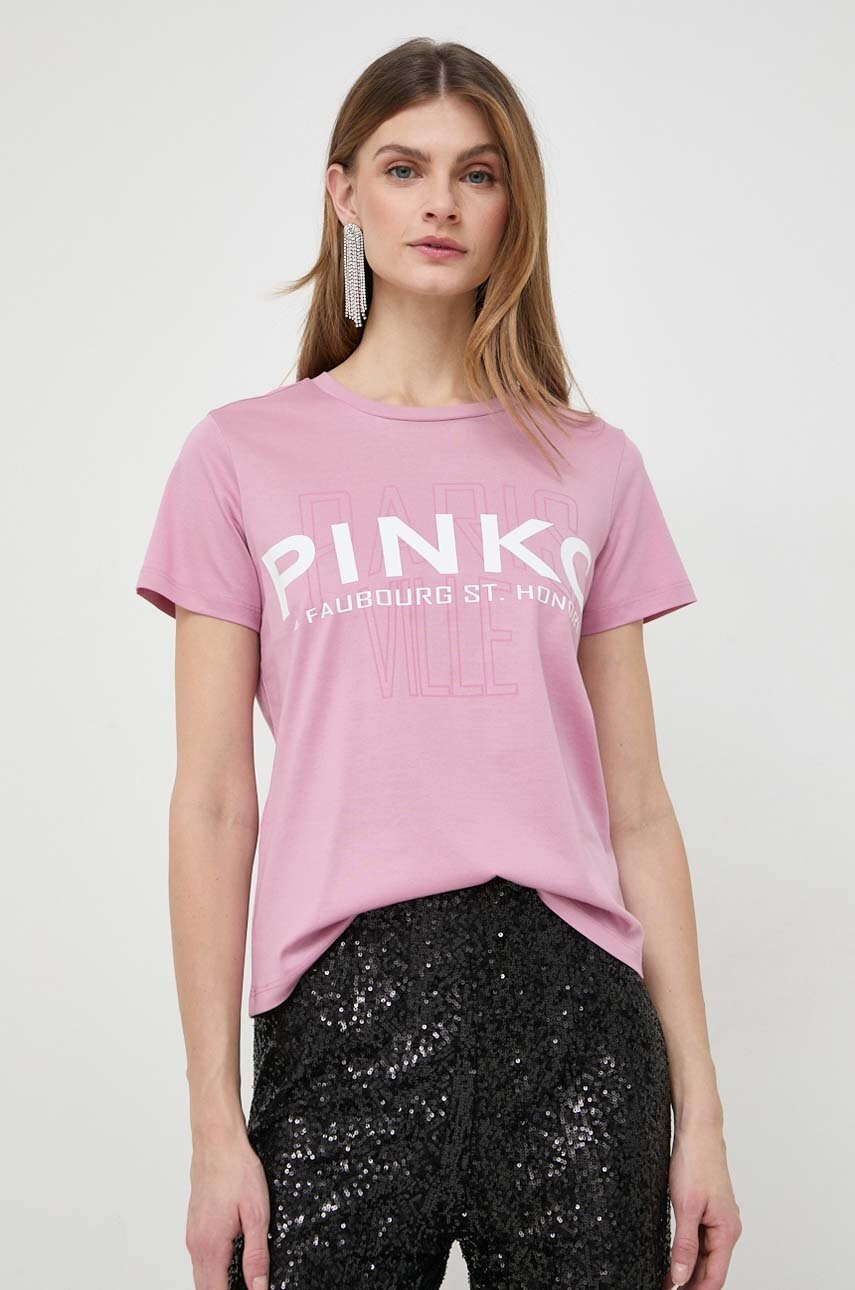 

Памучна тениска Pinko в розово 100535.A1LV, Розов