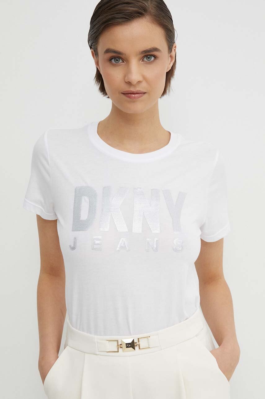 Dkny tricou femei, culoarea alb, DJ4T1050