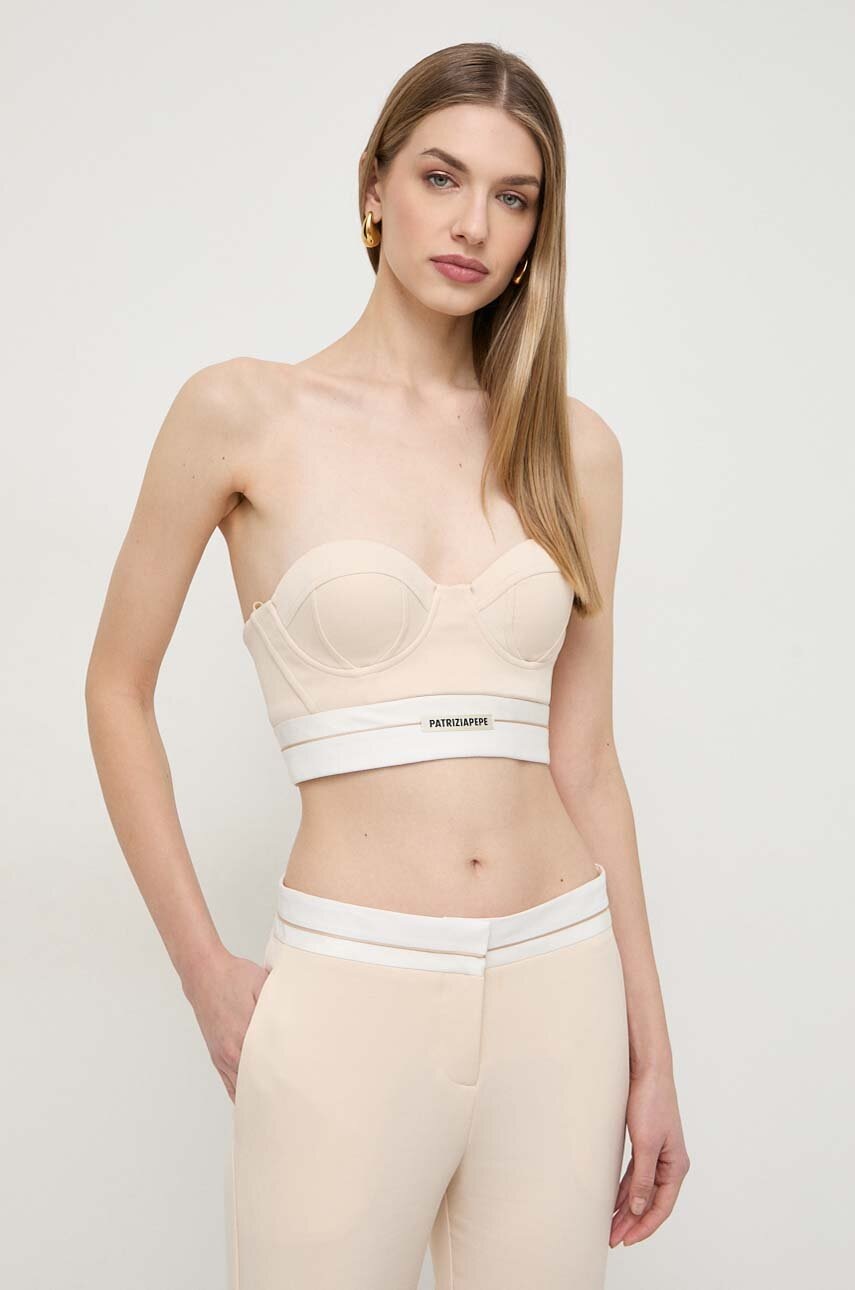 Top Patrizia Pepe χρώμα: μπεζ φωτογραφία