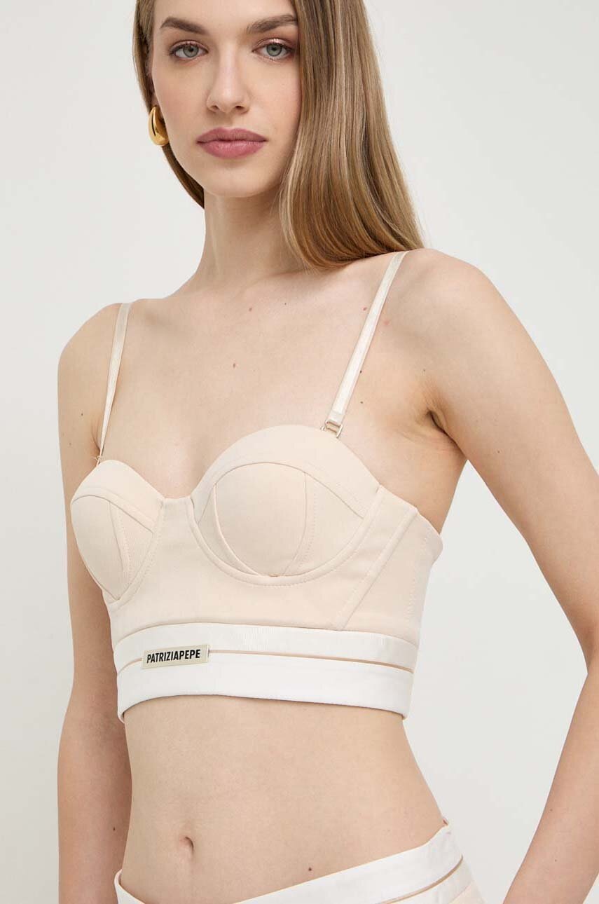 Top Patrizia Pepe χρώμα: μπεζ φωτογραφία