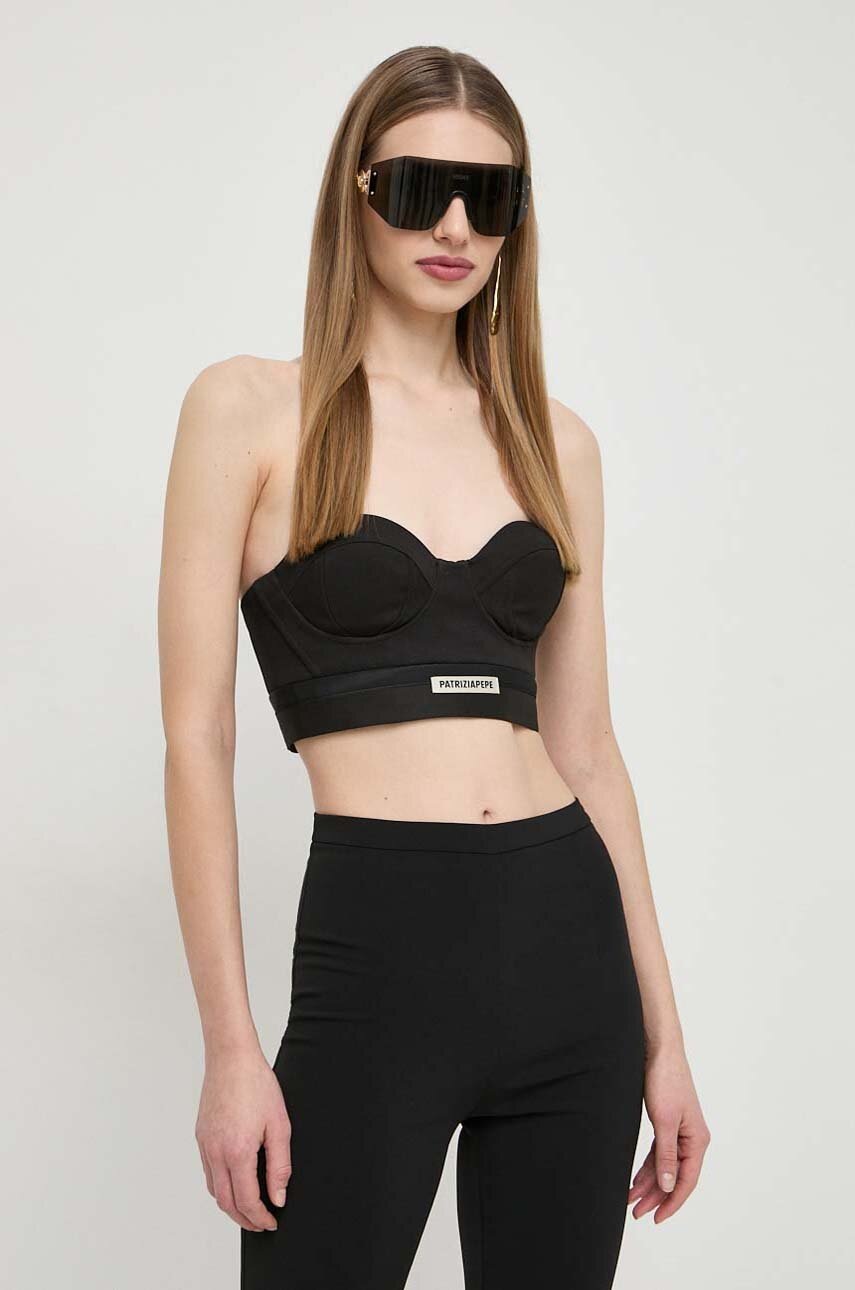 Top Patrizia Pepe χρώμα: μαύρο φωτογραφία