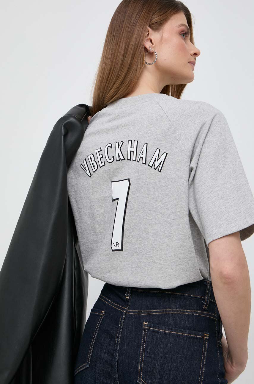 Victoria Beckham tricou din bumbac femei, culoarea gri