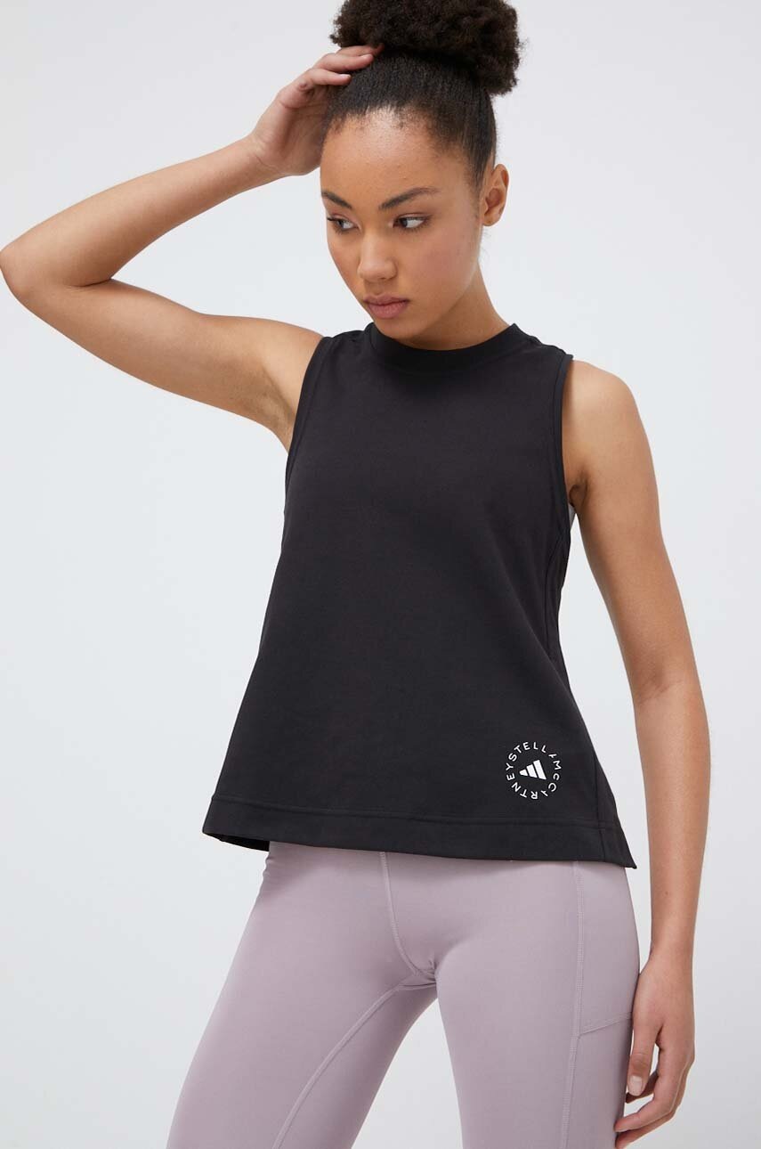 adidas by Stella McCartney top femei, culoarea negru