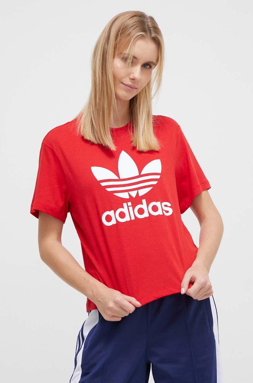 adidas Originals tricou femei, culoarea rosu