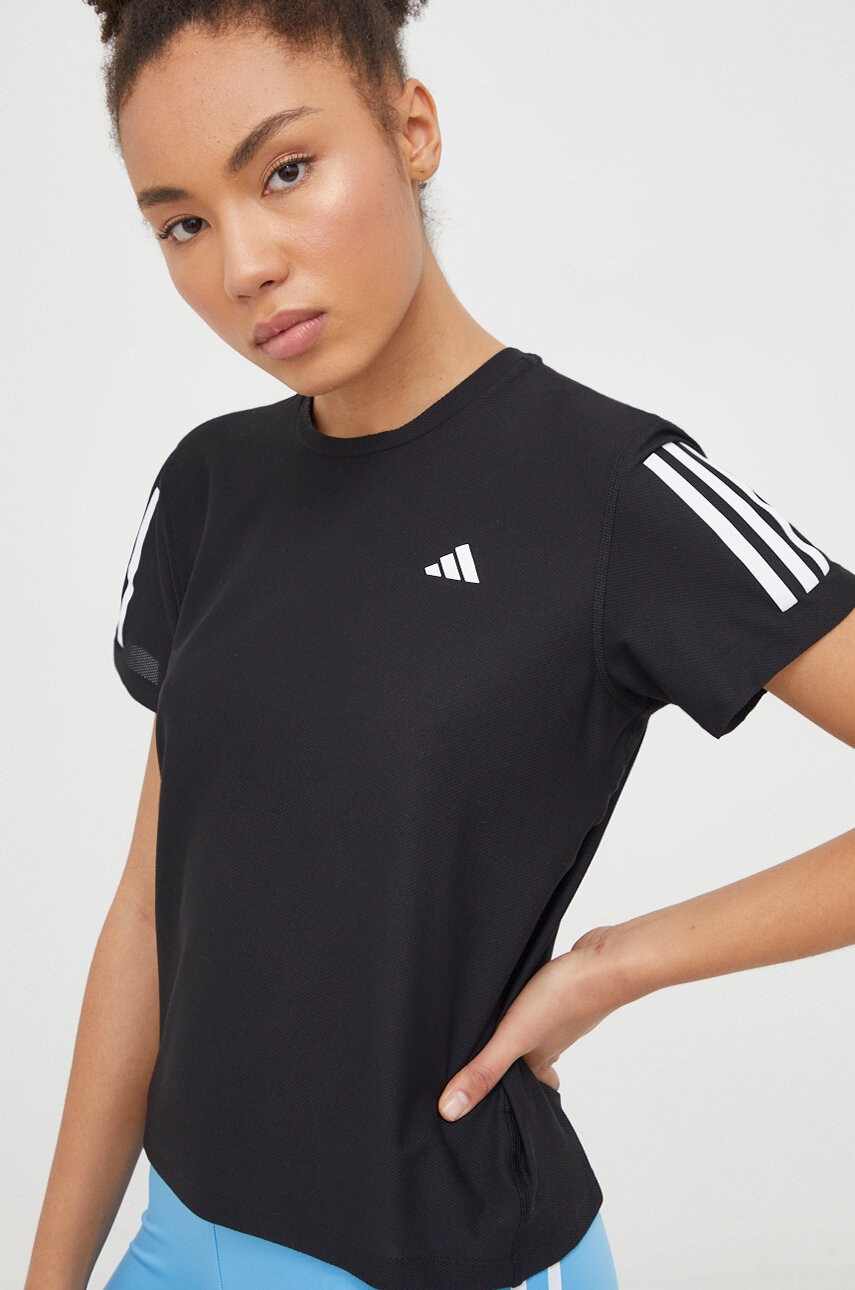 adidas Performance tricou de alergare culoarea negru