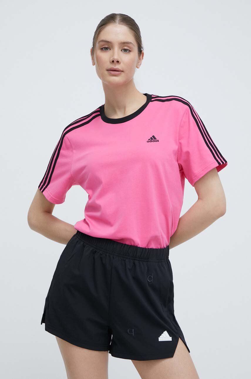 adidas tricou din bumbac femei, culoarea roz, IS1565