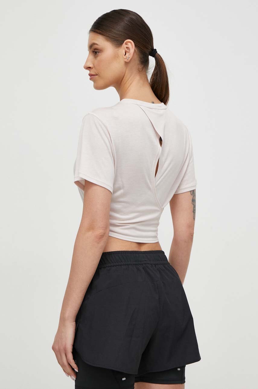 Μπλουζάκι γιόγκα adidas Performance Studio Studio χρώμα: ροζ IS2965 φωτογραφία