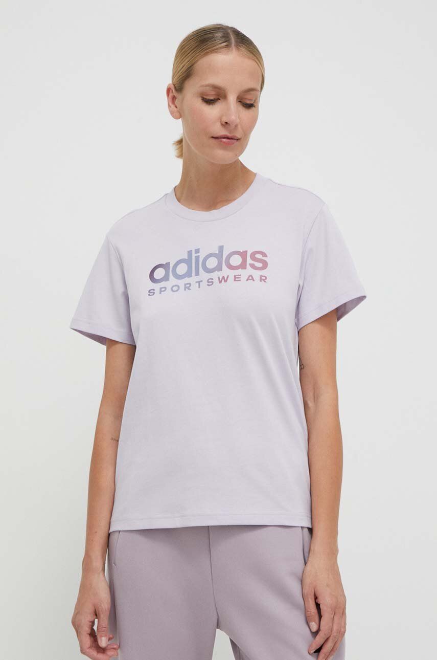 adidas tricou din bumbac femei, culoarea violet IT4835