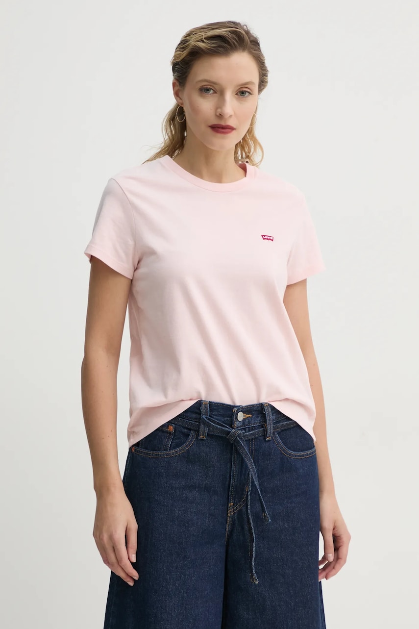 Levi's tricou din bumbac femei, culoarea roz Levi's tricou din bumbac femei, culoarea roz