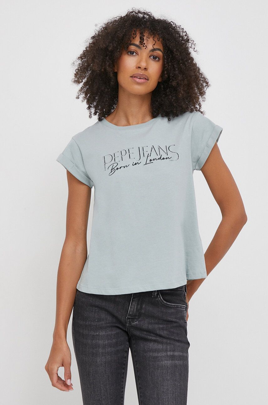 E-shop Bavlněné tričko Pepe Jeans HANNON zelená barva