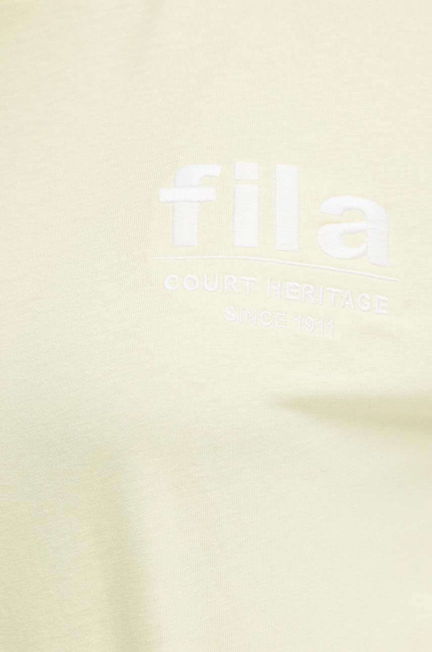 Βαμβακερό μπλουζάκι Fila Linyi γυναικείο, χρώμα: κίτρινο, FAW0764 φωτογραφία