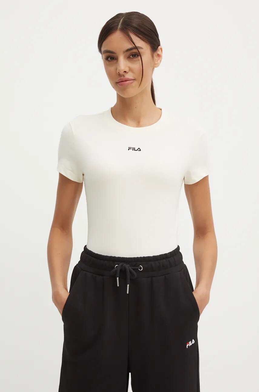 Fila top Latina femei, culoarea bej, FAW0744