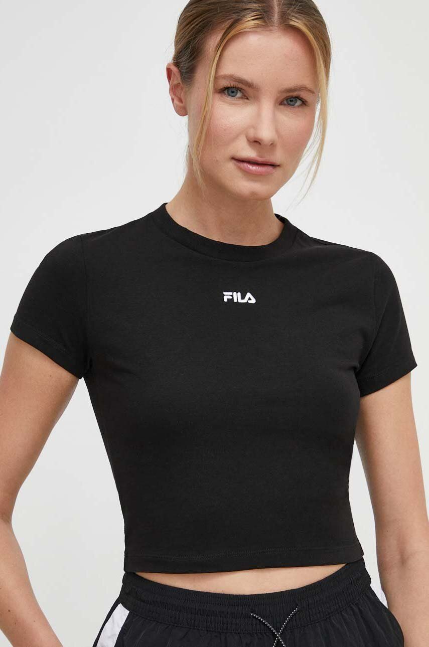 Fila top Latina femei, culoarea negru, FAW0744