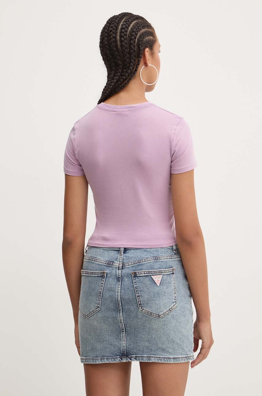 Μπλουζάκι Guess Originals χρώμα: μοβ φωτογραφία