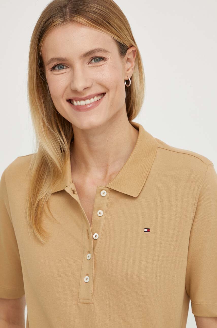 

Тениска Tommy Hilfiger в жълто WW0WW37820, Бежов