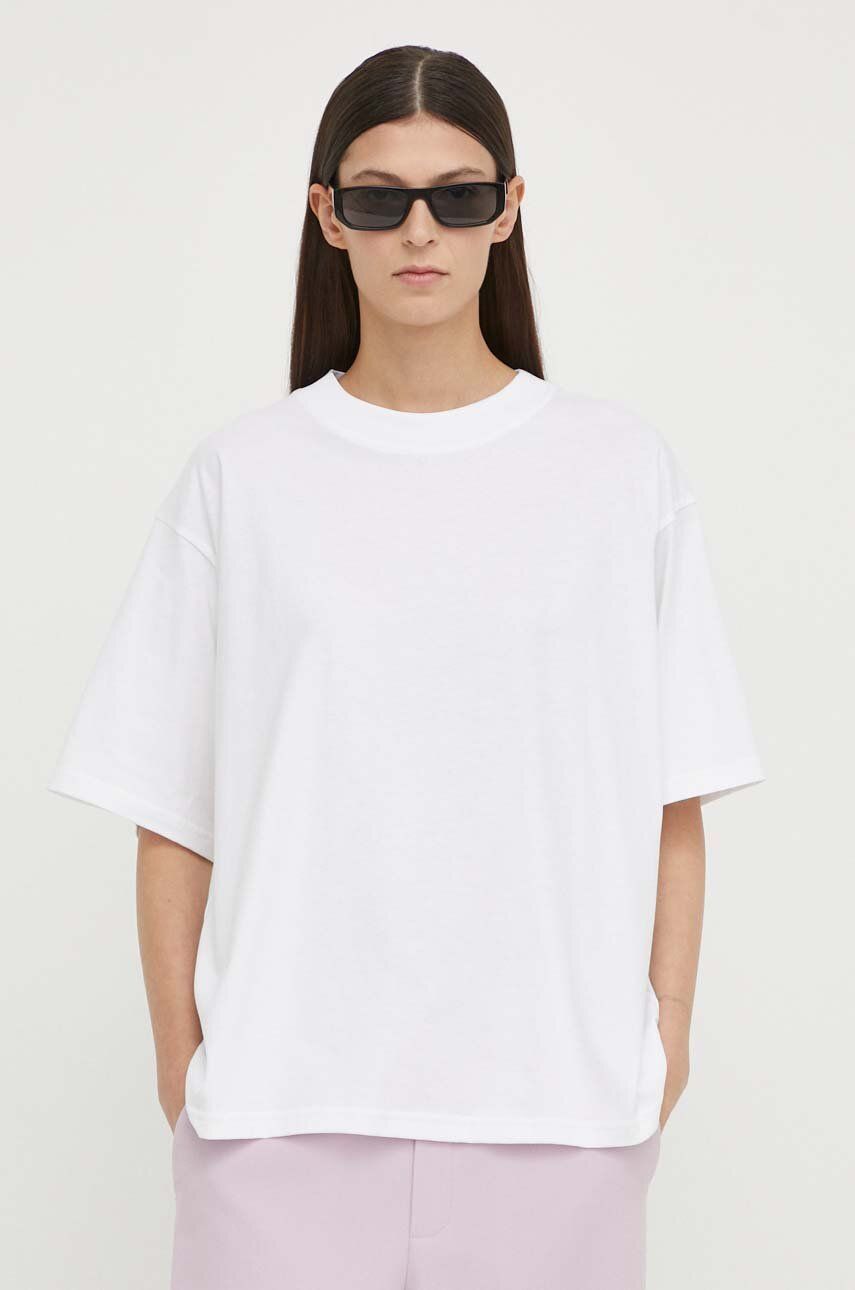 Herskind tricou din bumbac Larsson femei, culoarea alb, 5135530