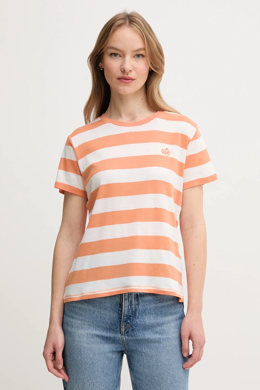 Pepe Jeans tricou din bumbac femei, culoarea portocaliu