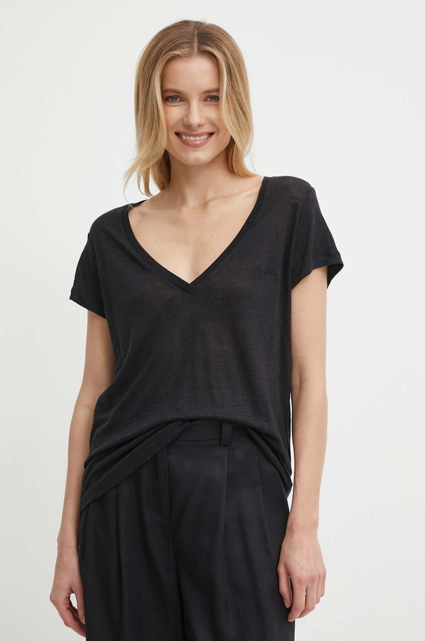 

Ленена тениска Pepe Jeans LEIGHTON в розово PMU11143, Черен