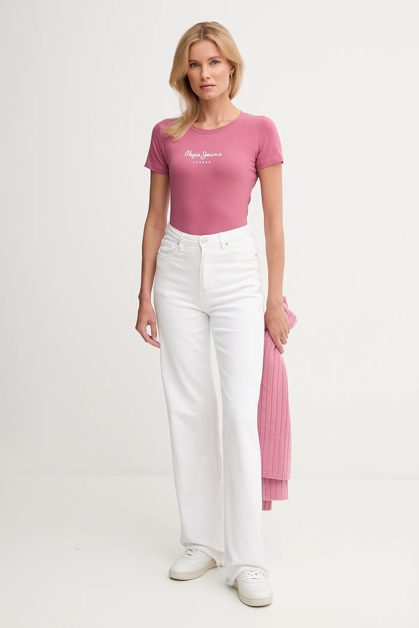 Футболка Pepe Jeans NEW VIRGINIA SS N цвет розовый PL505202