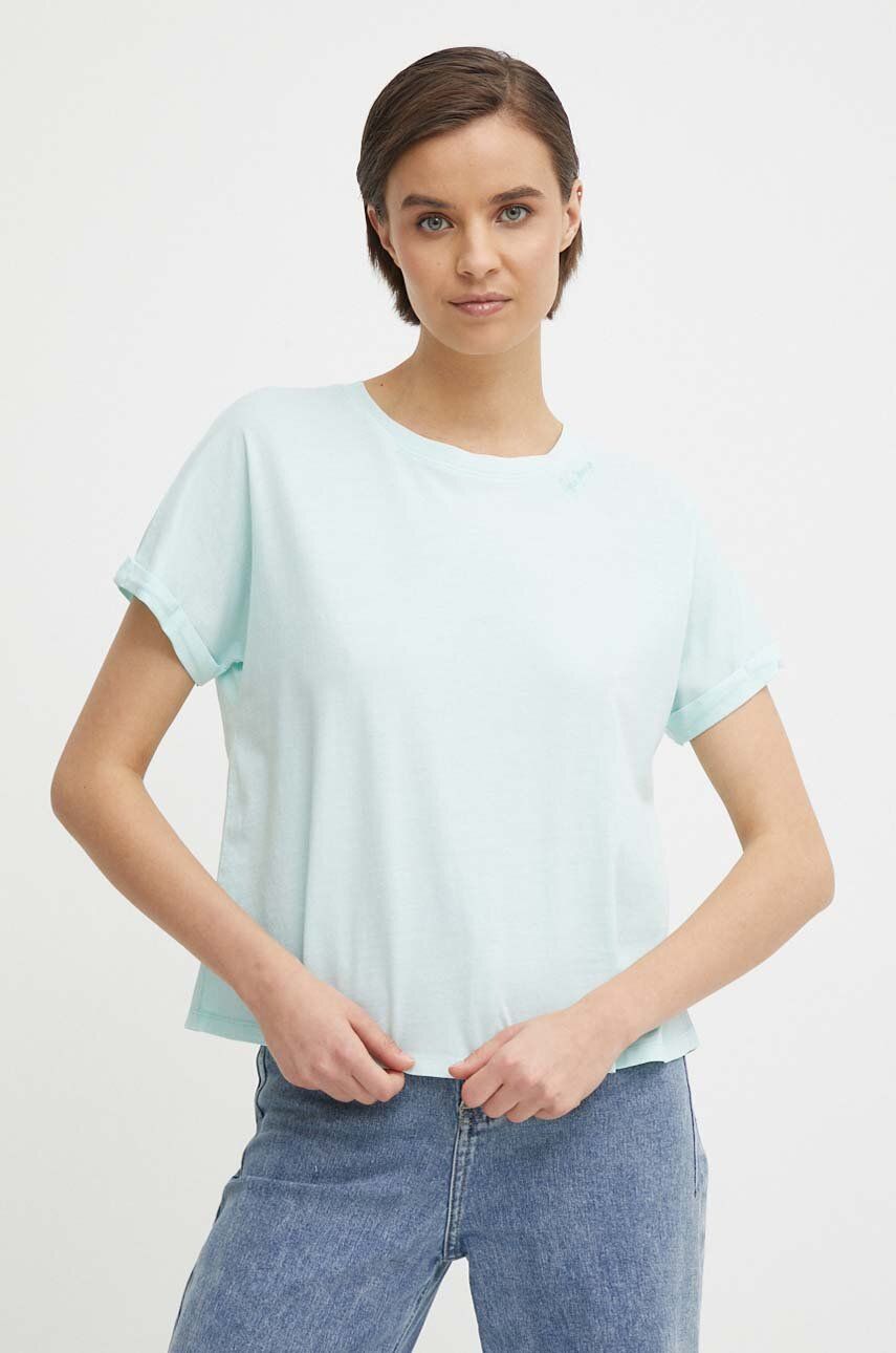 E-shop Bavlněné tričko Pepe Jeans LIU tyrkysová barva, PL505832