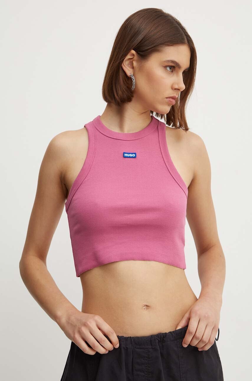 Hugo Blue top femei, culoarea roz, 50511450