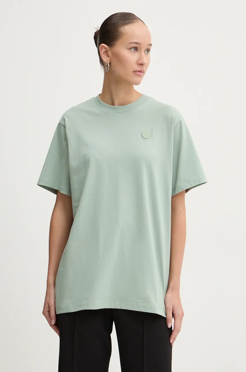 Hugo Blue tricou din bumbac femei, culoarea verde, 50518139