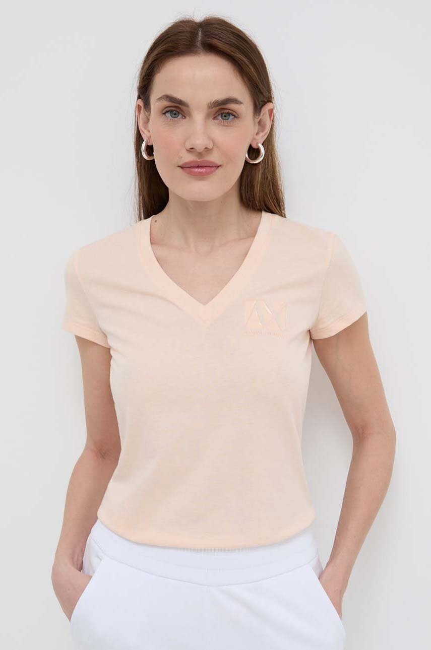 

Памучна тениска Armani Exchange в жълто 3DYT03 YJ3RZ, Розов