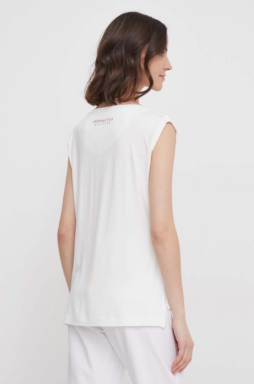Βαμβακερό μπλουζάκι Aeronautica Militare γυναικεία, χρώμα: μπεζ TS2236DJ637 φωτογραφία
