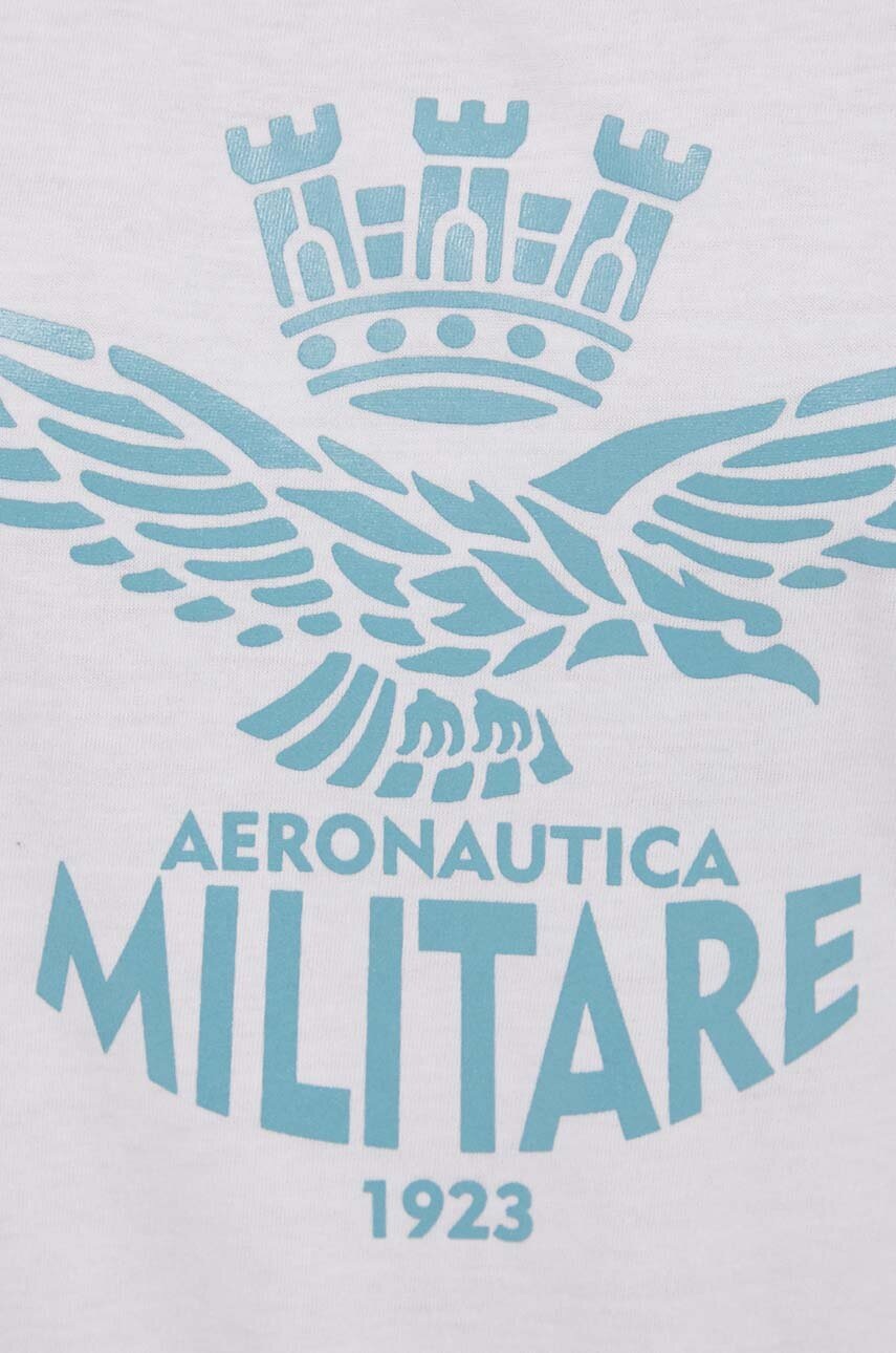 Βαμβακερό μπλουζάκι Aeronautica Militare γυναικεία, χρώμα: άσπρο TS2247DJ638 φωτογραφία