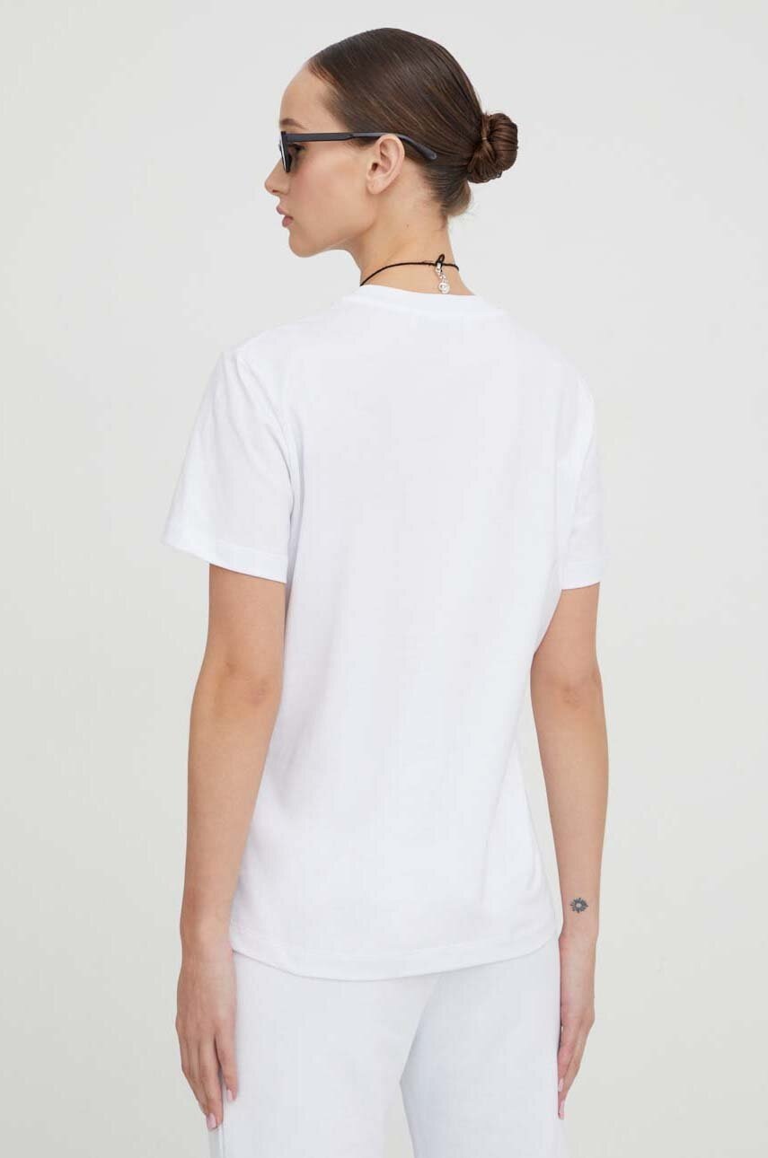 MSGM Tricou Din Bumbac Femei, Culoarea Alb