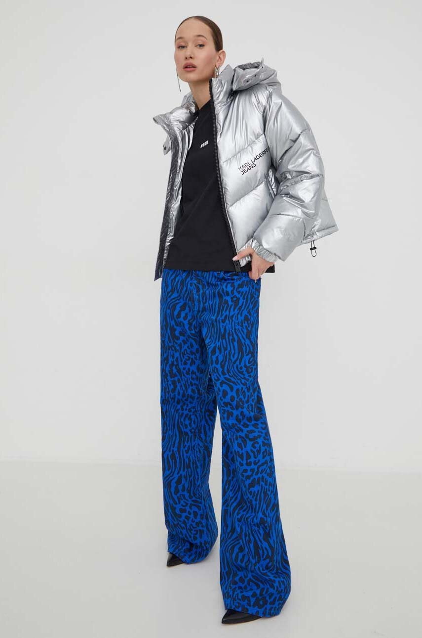 Βαμβακερό μπλουζάκι MSGM γυναικεία, χρώμα: μαύρο φωτογραφία