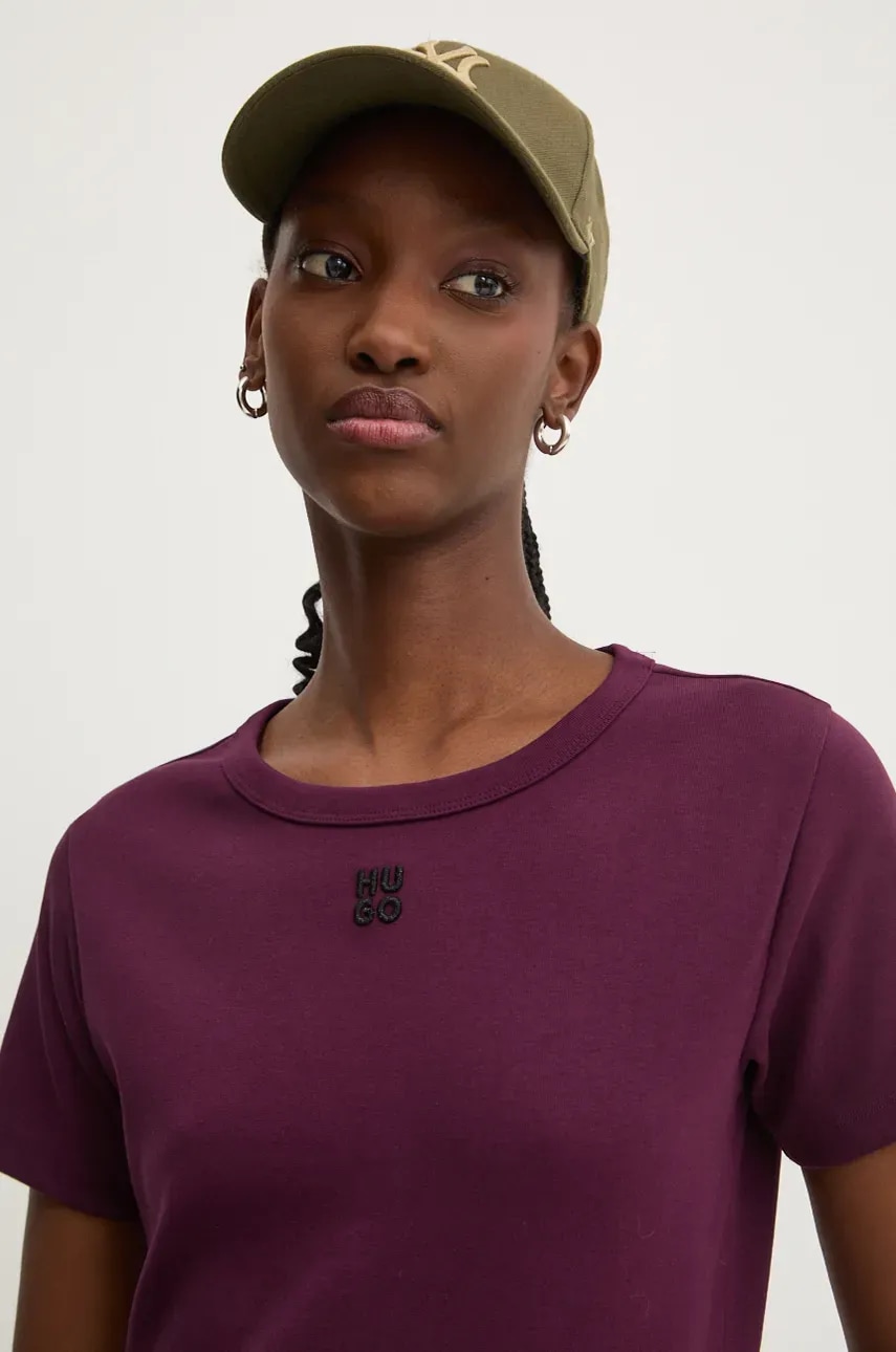 HUGO tricou femei, culoarea violet, 50512002