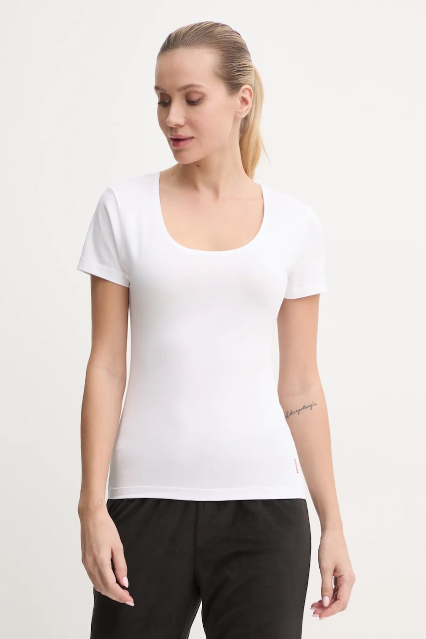 HUGO tricou 2-pack femei, culoarea alb