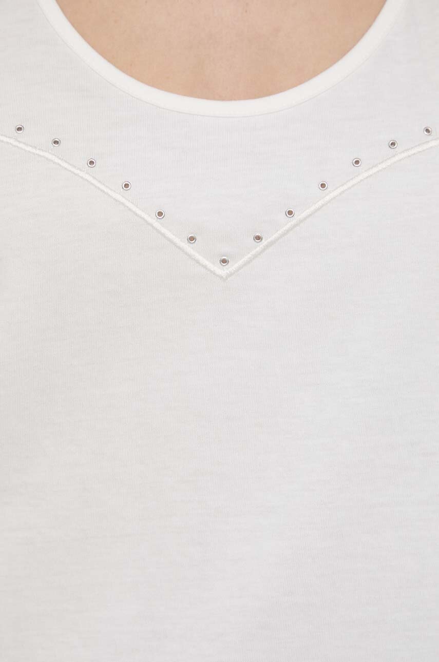 Βαμβακερό τοπ Pinko χρώμα: μπεζ, 103729 A1XR φωτογραφία