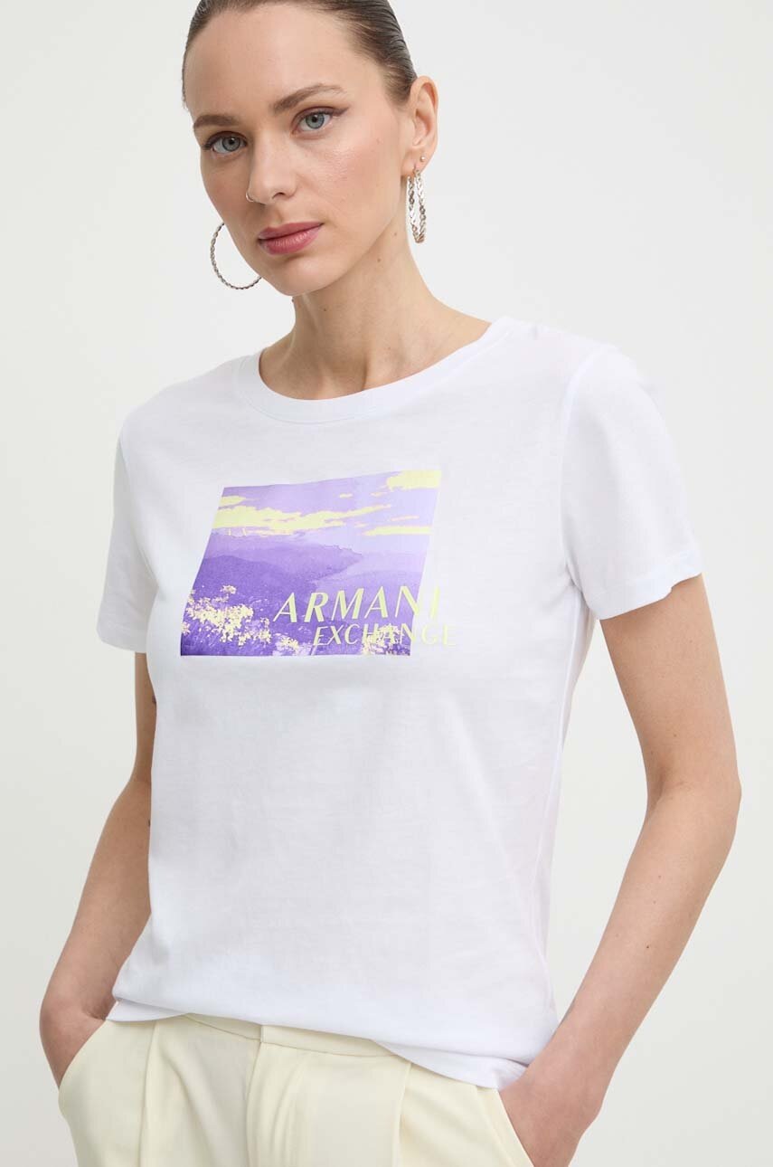 

Памучна тениска Armani Exchange в бяло 3DYT55 YJ3RZ, Бял