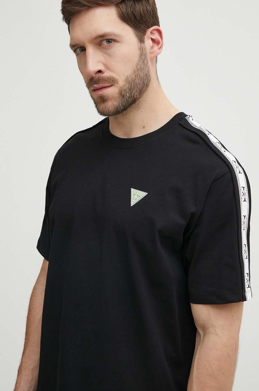 

Памучна тениска Guess JESSEN в черно с принт Z4GI12 I3Z14, Черен