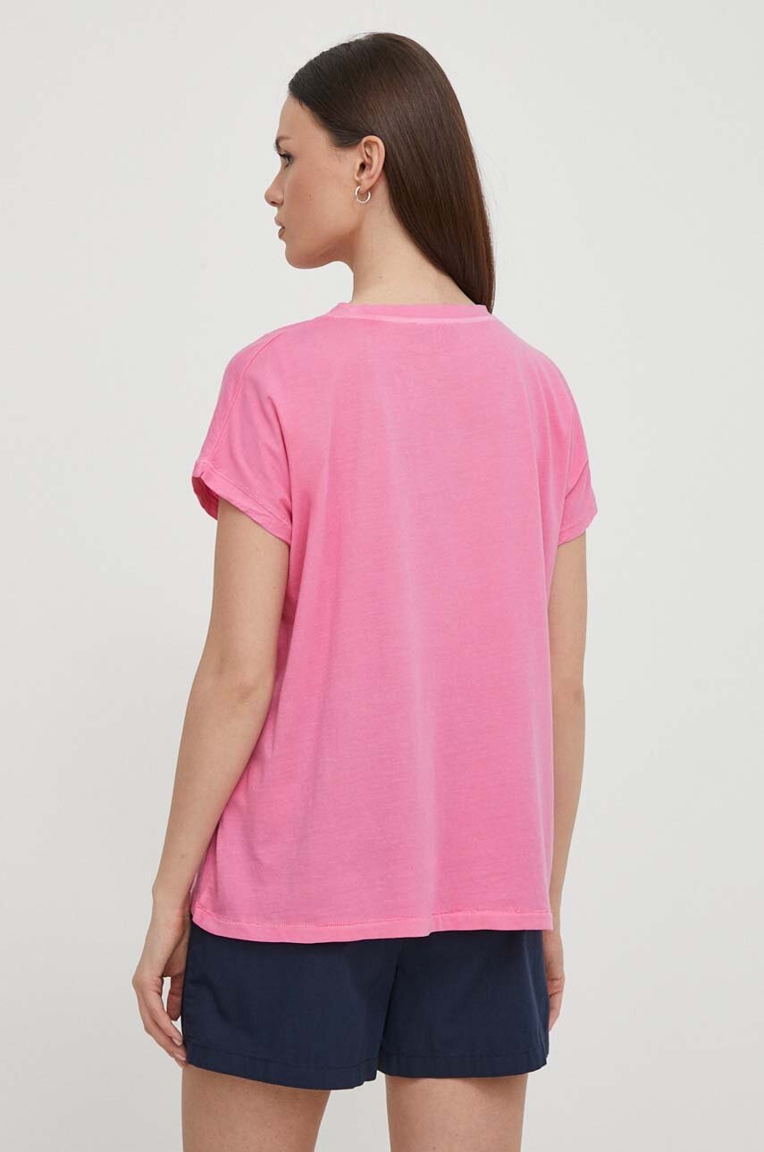 Βαμβακερό μπλουζάκι North Sails γυναικείο, χρώμα: ροζ, 093372 φωτογραφία