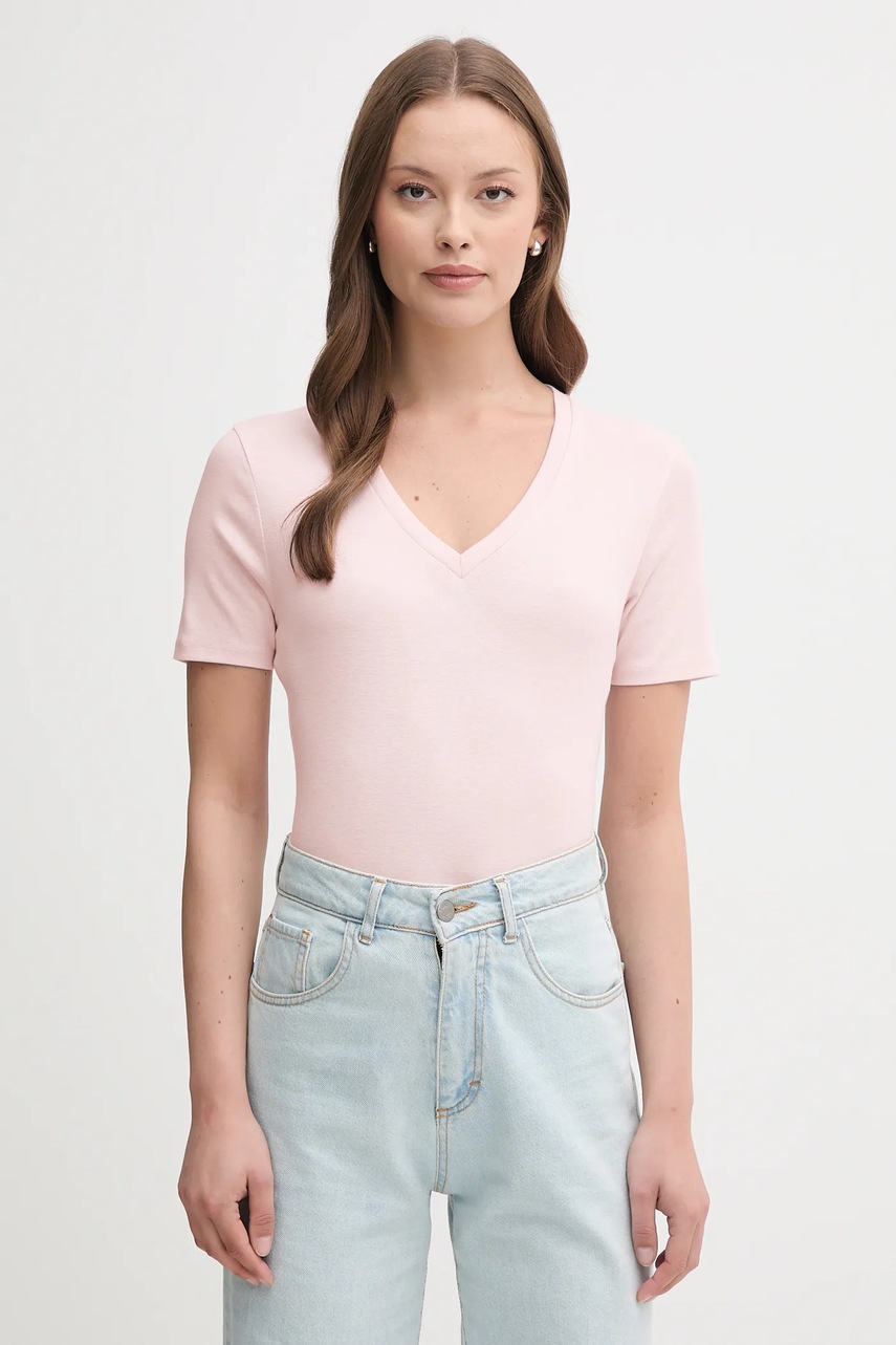 United Colors of Benetton tricou din bumbac culoarea roz, 3GA2E4230
