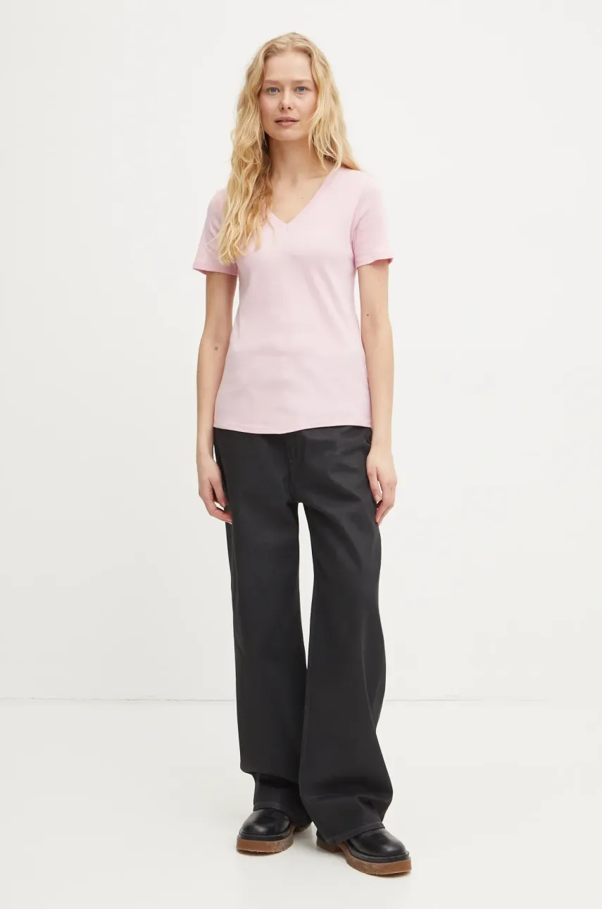 Хлопковая футболка United Colors of Benetton женская цвет розовый 3GA2E4230 Хлопковая футболка United Colors of Benetton женская цвет розовый 3GA2E4230