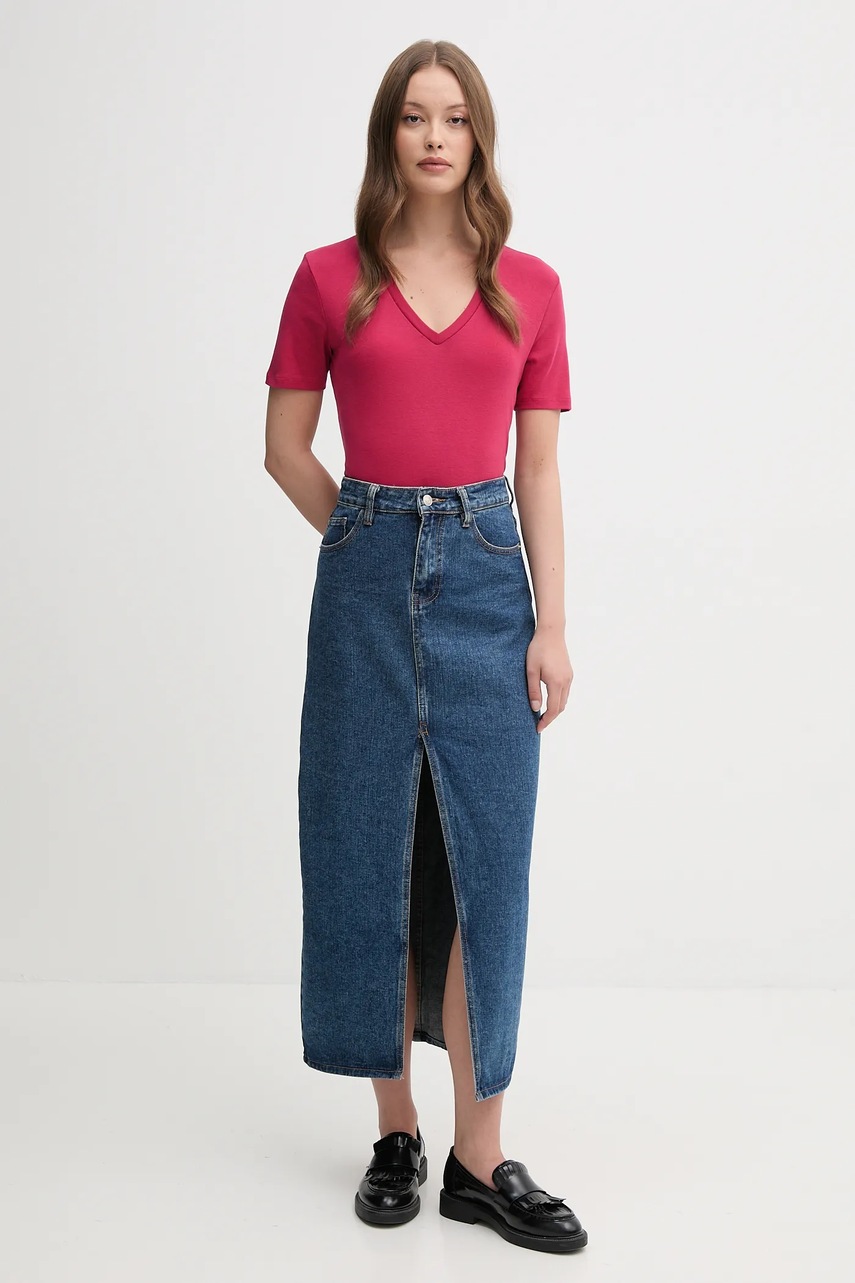 Хлопковая футболка United Colors of Benetton цвет розовый 3GA2E4230