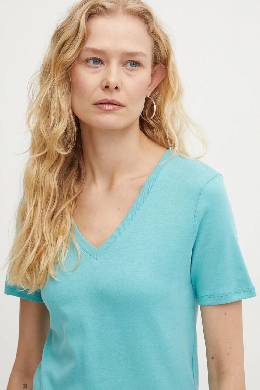 United Colors of Benetton tricou din bumbac femei, culoarea roz, 3GA2E4230