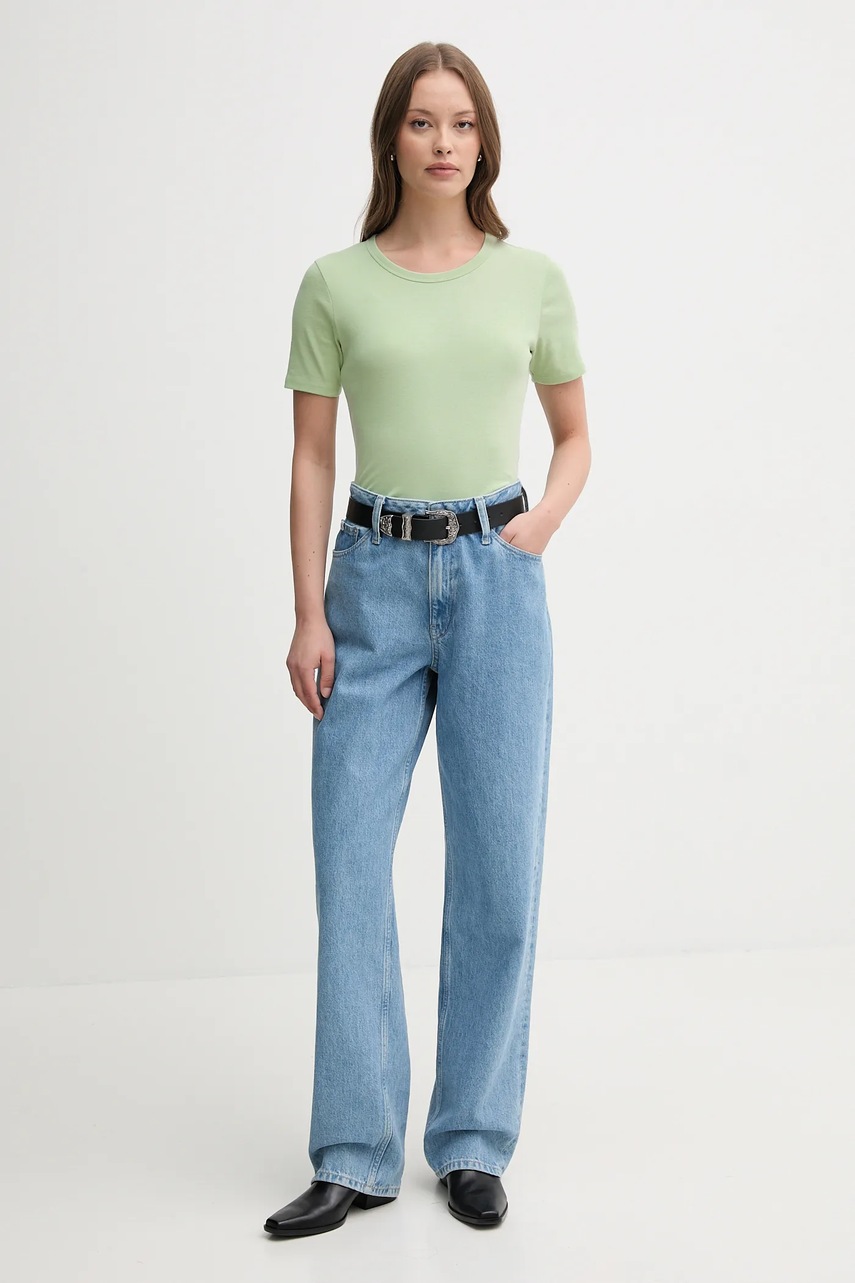 Хлопковая футболка United Colors of Benetton цвет фиолетовый 3GA2E16A0