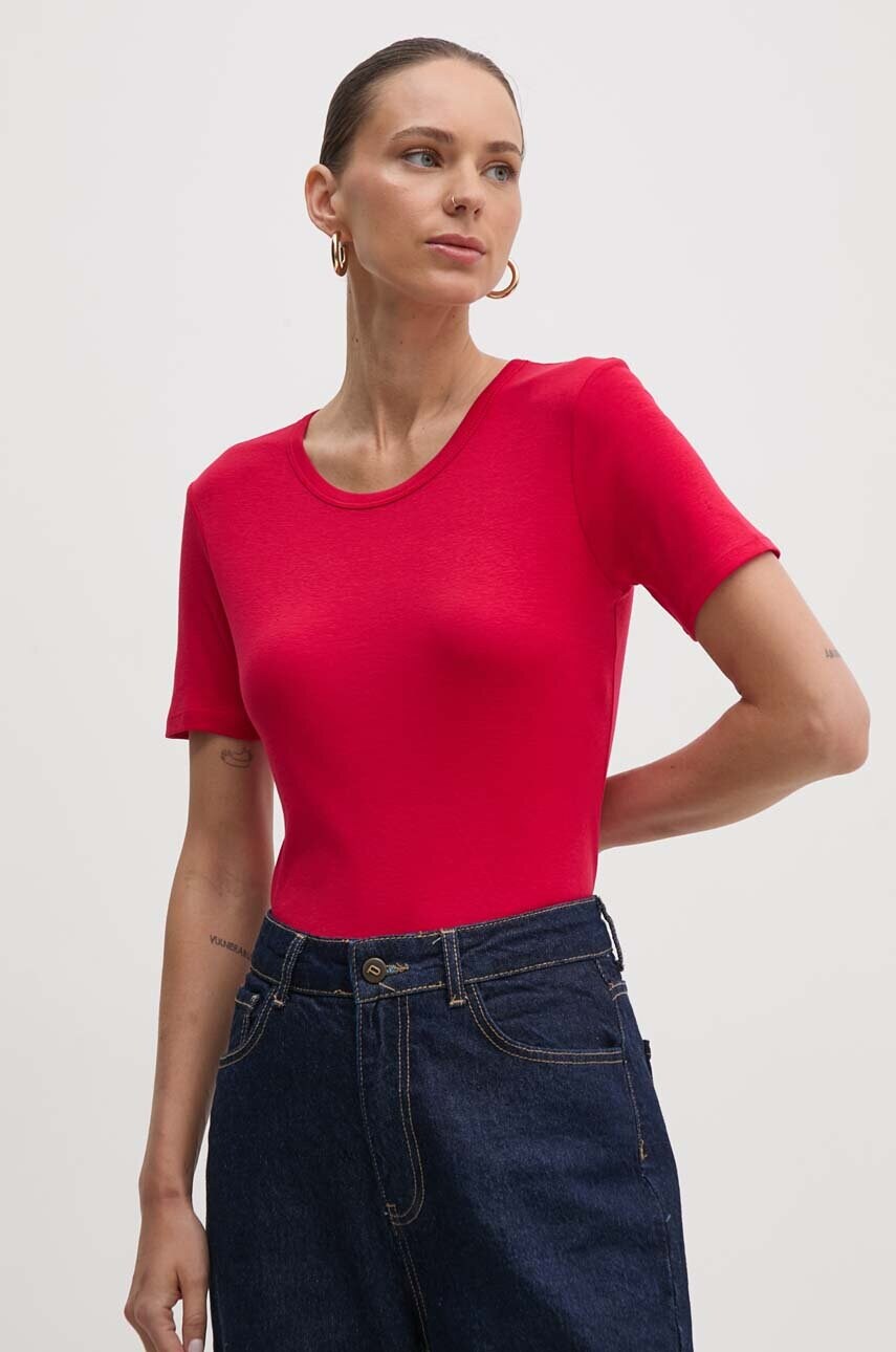 

Памучна тениска United Colors of Benetton в розово, Розов
