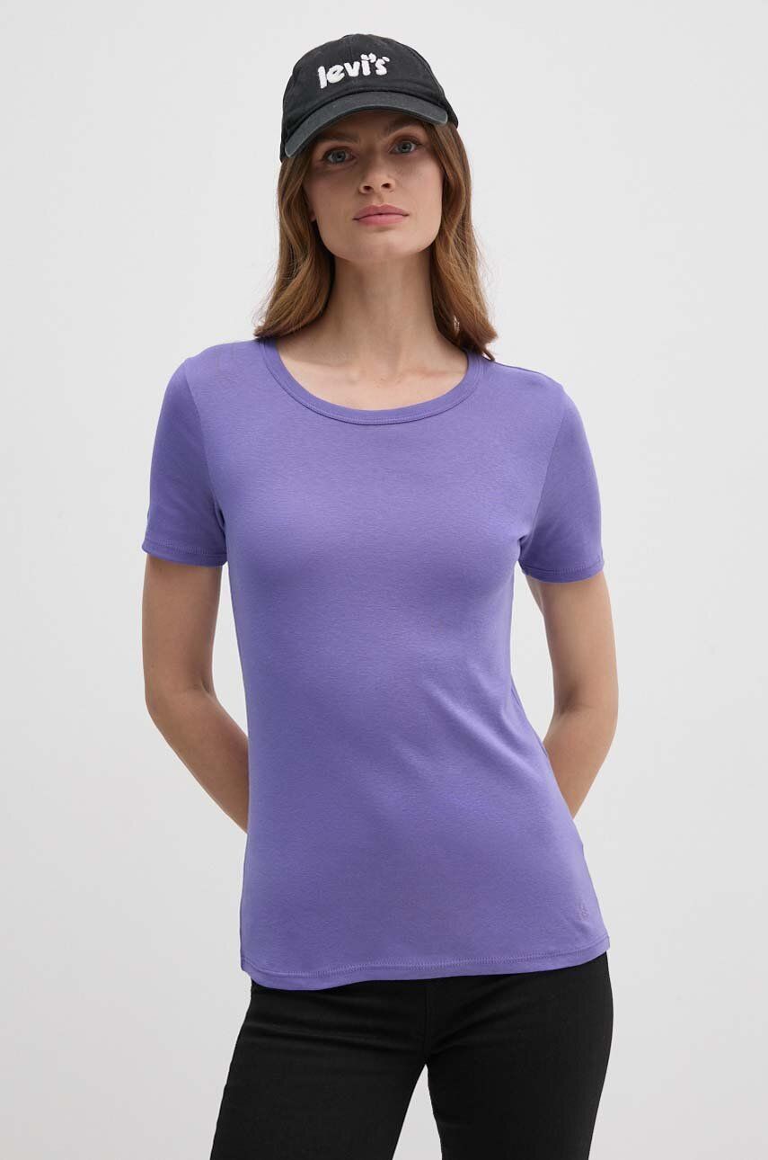 United Colors of Benetton tricou din bumbac femei, culoarea violet