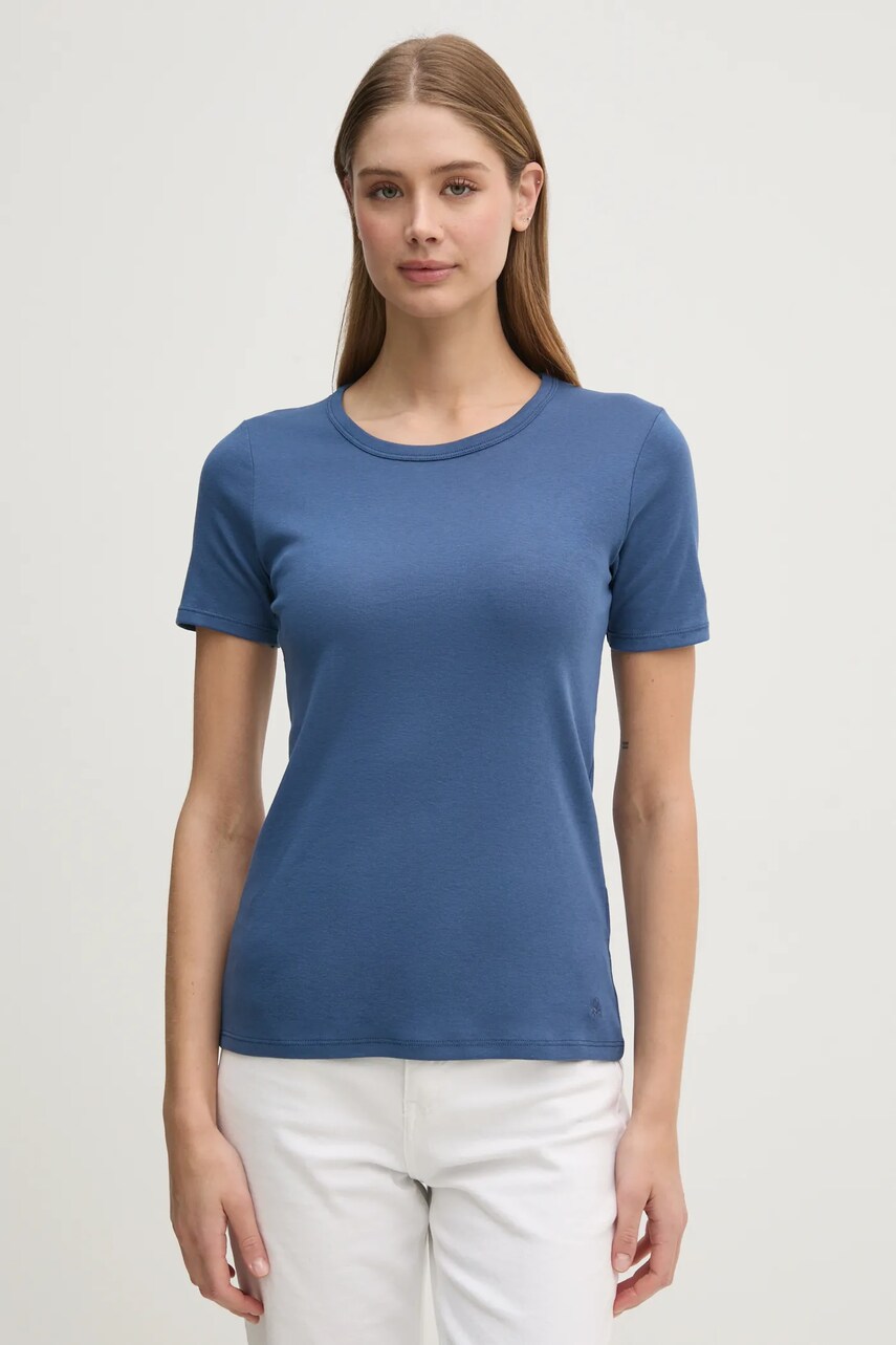 United Colors of Benetton tricou din bumbac femei, culoarea violet, 3GA2E16A0