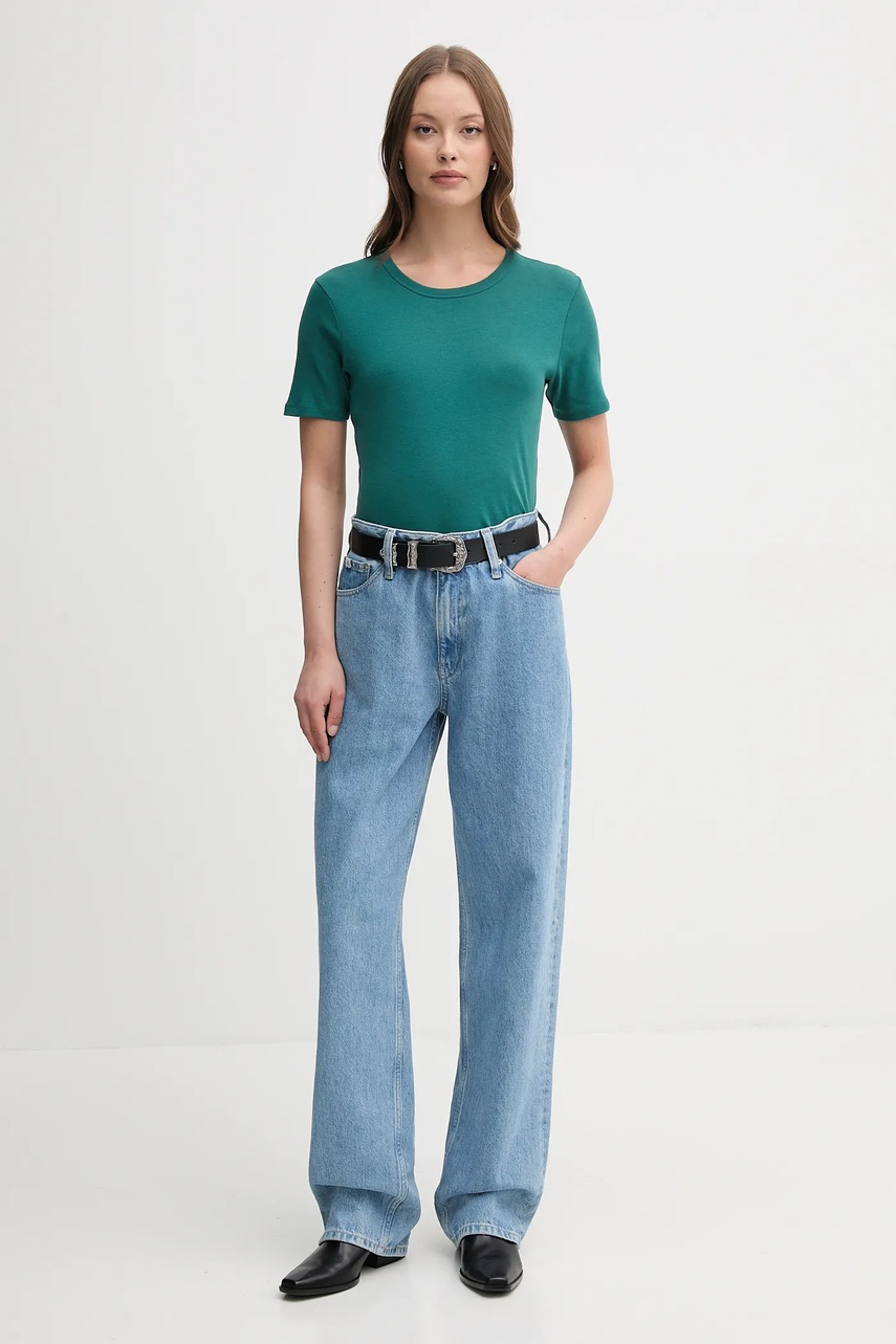 Хлопковая футболка United Colors of Benetton цвет фиолетовый 3GA2E16A0