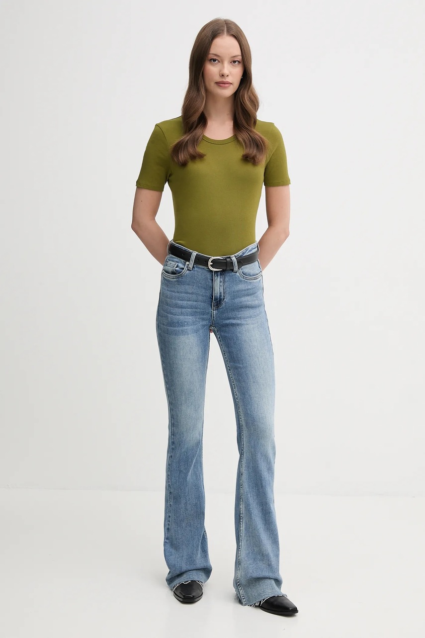 Хлопковая футболка United Colors of Benetton цвет фиолетовый 3GA2E16A0